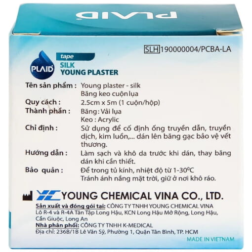 Bang keo cuon lua Young Plaster Silk 2.5cm x yythkg 1